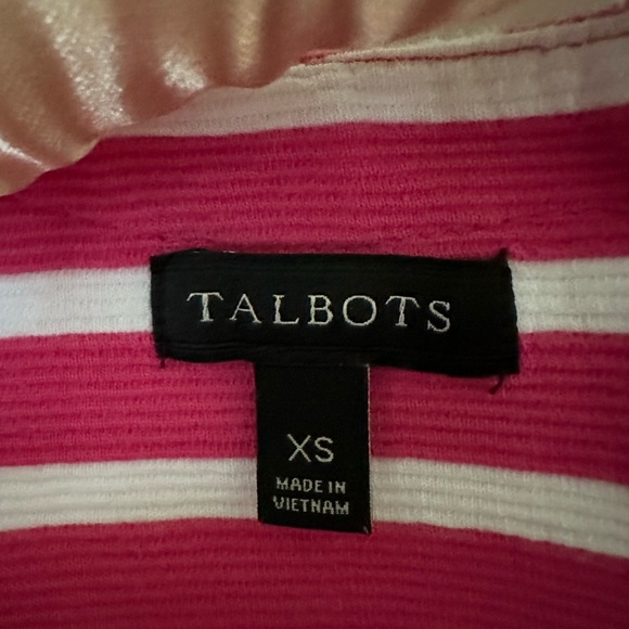 TALBOTS pink & white chevron dress - Picture 5 of 14